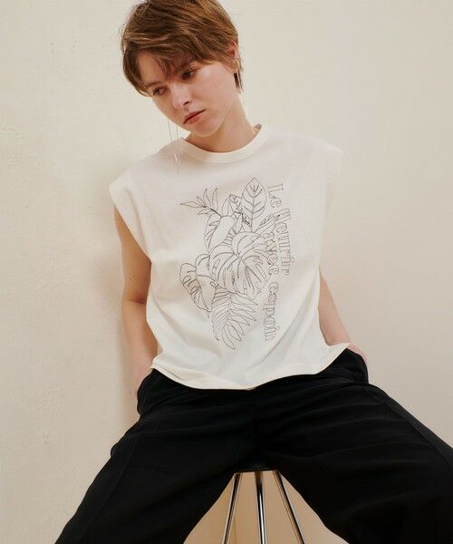 allureville / アルアバイル カットソー | ボタニカル刺繍Tシャツ | 詳細1