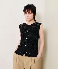 allureville / アルアバイル ニット・セーター | スパンコールメッシュプルオーバー