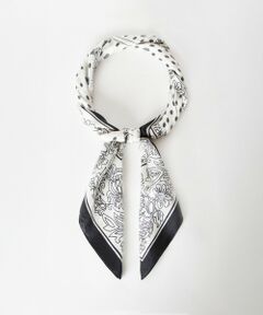 allureville / アルアバイル バンダナ・スカーフ | バイカラーフラワープリントスカーフ