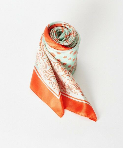 allureville / アルアバイル バンダナ・スカーフ | バイカラーフラワープリントスカーフ | 詳細1