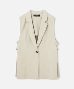 allureville / アルアバイル ベスト | 麻調カルゼサイドオープンジレ