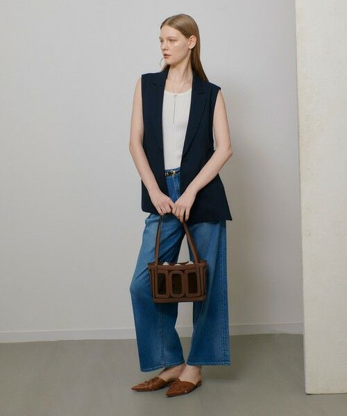 allureville / アルアバイル ベスト | 麻調カルゼサイドオープンジレ | 詳細12