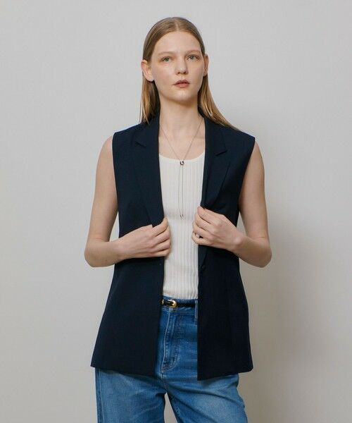 allureville / アルアバイル ベスト | 麻調カルゼサイドオープンジレ | 詳細8
