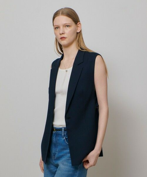 allureville / アルアバイル ベスト | 麻調カルゼサイドオープンジレ | 詳細9