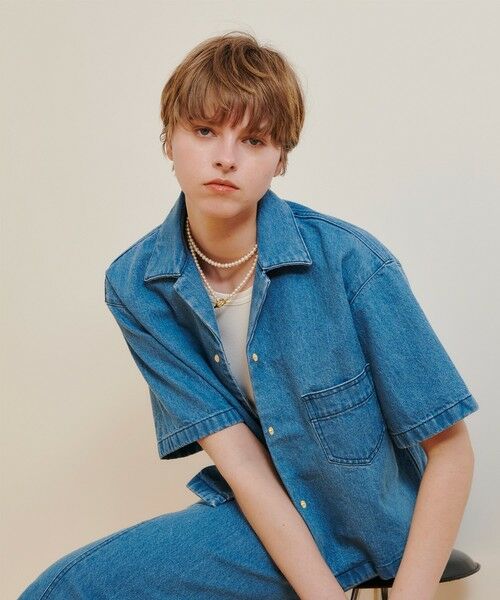 allureville/アルアバイル デニムボクシーシャツ ライトブルー (62) 02(M) allureville/アルアバイル デニムボクシーシャツ ライトブルー (62) 02(M)