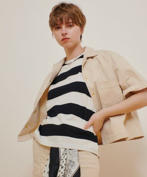 allureville/アルアバイル MANTECOボクシーシャツ ベージュ (11) 02(M) allureville/アルアバイル MANTECOボクシーシャツ ベージュ (11) 02(M)