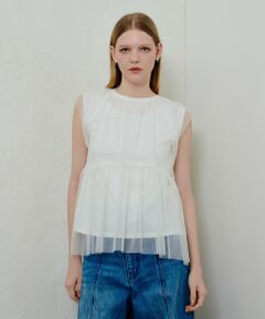 allureville / アルアバイル カットソー | チュールドッキングイレヘムプルオーバー