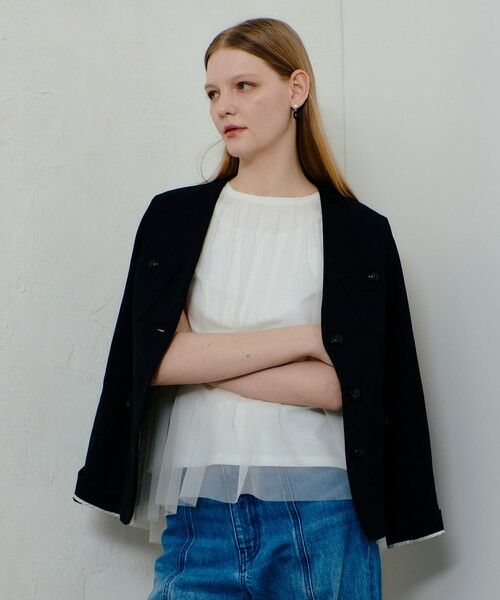 allureville / アルアバイル カットソー | チュールドッキングイレヘムプルオーバー | 詳細3