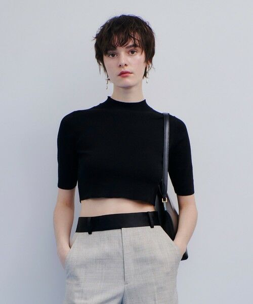 allureville/アルアバイル ショートレングスモックネックプルオーバー ブラック (95) 02(M) allureville/アルアバイル ショートレングスモックネックプルオーバー ブラック (95) 02(M)