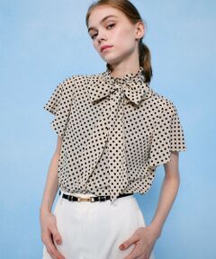LOULOU WILLOUGHBY】◇デシンドットフリルボウタイブラウス