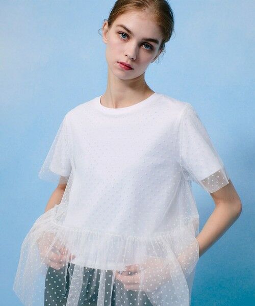 allureville / アルアバイル カットソー | 【LOULOU WILLOUGHBY】チュールレイヤードT（オフホワイト (02)）