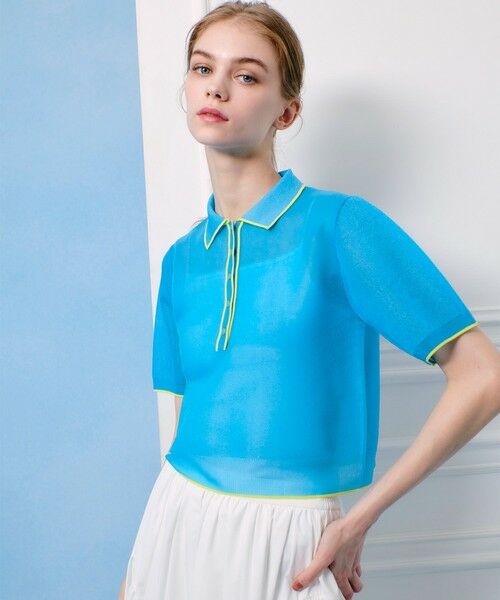 美品✨LOULOU WILLOUGHBY セーター ノースリーブ バイカラー 2 LOULOU WILLOUGHBY】ハーフチューブラーリブニット|allureville