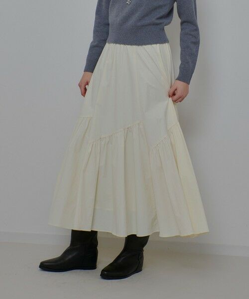 allureville / アルアバイル ロング・マキシ丈スカート | ◇バイヤス切替ギャザースカート | 詳細4