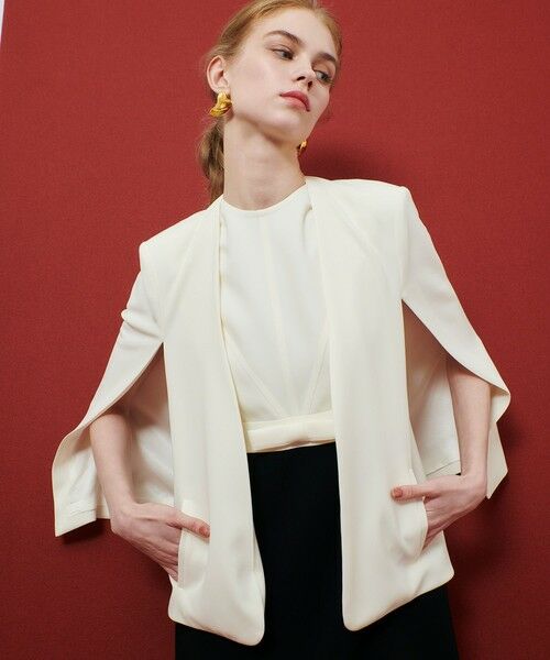 allureville / アルアバイル ノーカラージャケット | ◇ 【LOULOU WILLOUGHBY】リトルブラックケープジャケット | 詳細5