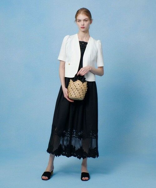 allureville / アルアバイル ノーカラージャケット | 【LOULOU WILLOUGHBY】ブライトリネン半袖ジャケット | 詳細5