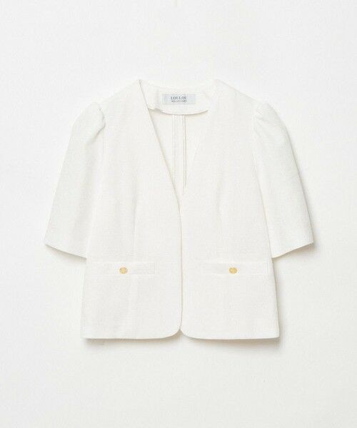 allureville / アルアバイル ノーカラージャケット | 【LOULOU WILLOUGHBY】ブライトリネン半袖ジャケット | 詳細6