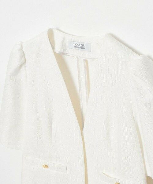 allureville / アルアバイル ノーカラージャケット | 【LOULOU WILLOUGHBY】ブライトリネン半袖ジャケット | 詳細8