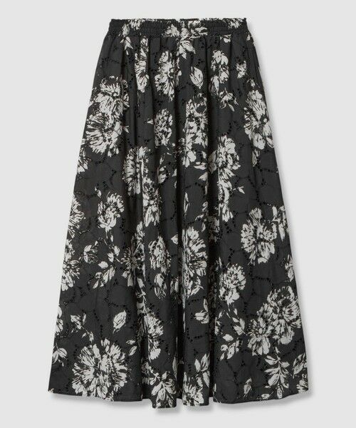 allureville / アルアバイル ミニ・ひざ丈スカート | 【LOULOU WILLOUGHBY】モノトーンフラワー刺繍フレアスカート | 詳細5