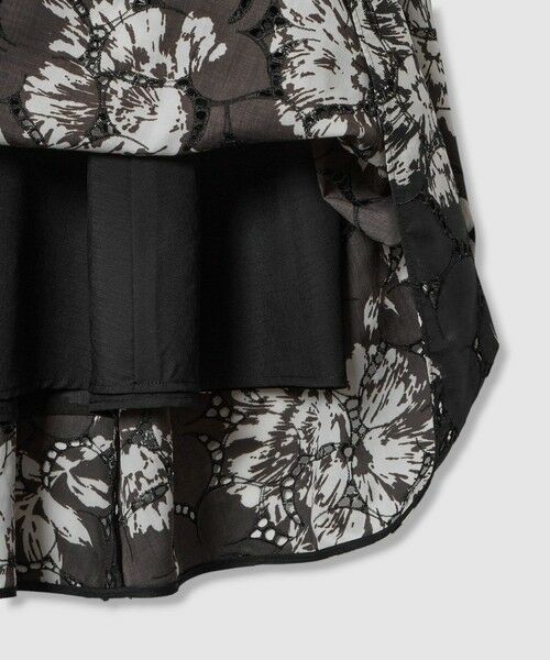 allureville / アルアバイル ミニ・ひざ丈スカート | 【LOULOU WILLOUGHBY】モノトーンフラワー刺繍フレアスカート | 詳細7