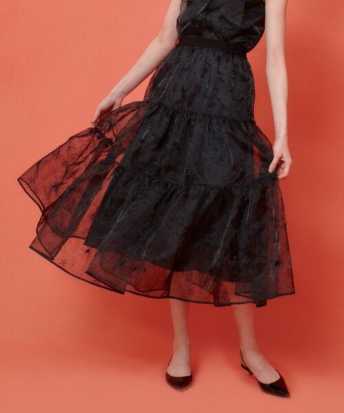 allureville / アルアバイル ロング・マキシ丈スカート | 【LOULOU WILLOUGHBY】オーガンジーフラワー刺繍スカート | 詳細8