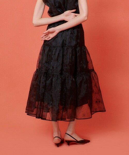 allureville / アルアバイル ロング・マキシ丈スカート | 【LOULOU WILLOUGHBY】オーガンジーフラワー刺繍スカート | 詳細9