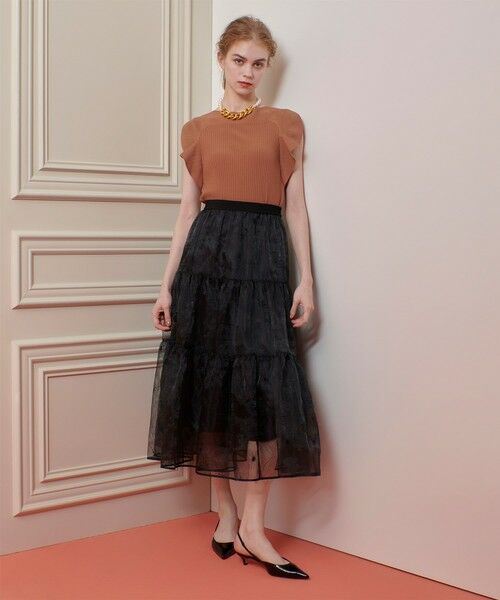 allureville / アルアバイル ロング・マキシ丈スカート | 【LOULOU WILLOUGHBY】オーガンジーフラワー刺繍スカート | 詳細11