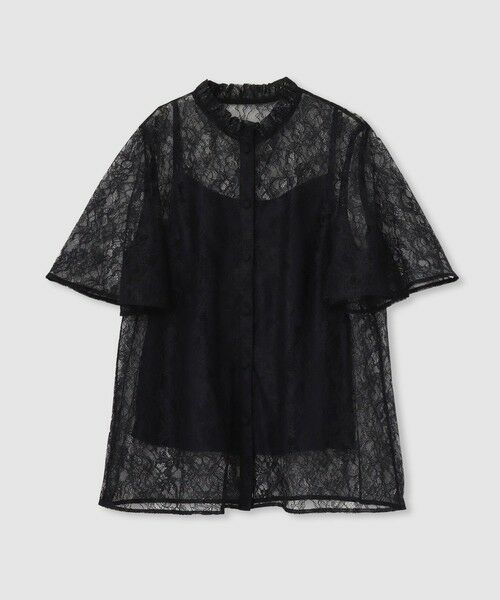 23ss✨エンフォルド【38】ドレープフレアブラウス パルスリーブ リボン Dark Angel バルーンスリーブリボンブラウス レディース 半袖