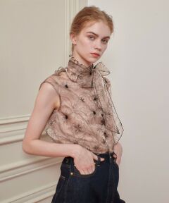 ブラウス シャツ 「LOULOU WILLOUGHBY」オーガンジーフラワー刺繍ブラウス レディース LOULOU WILLOUGHBY】オーガンジーフラワー刺繍ブラウス （シャツ