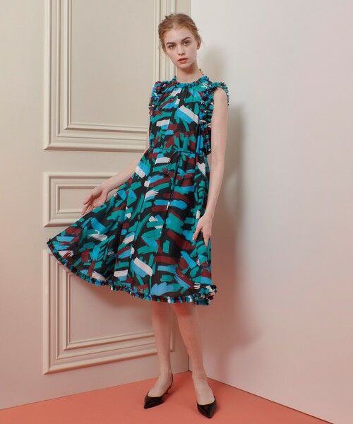 allureville / アルアバイル ドレス | 【LOULOU WILLOUGHBY】ブラッシュプリントワンピース | 詳細10