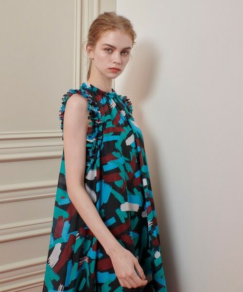 allureville / アルアバイル ドレス | 【LOULOU WILLOUGHBY】ブラッシュプリントワンピース | 詳細12
