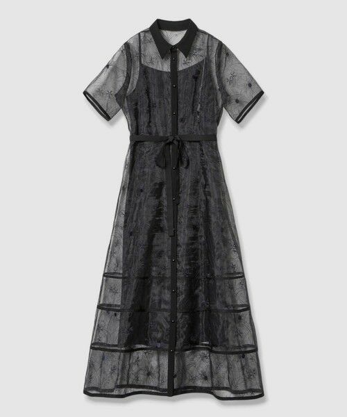LOULOU WILLOUGHBY】オーガンジーフラワー刺繍ワンピース