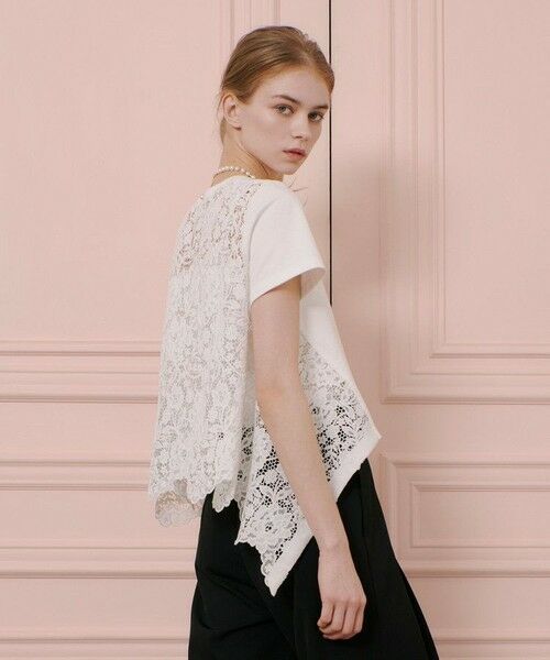 allureville / アルアバイル カットソー | ◇ 【LOULOU WILLOUGHBY】レースドッキングプルオーバー | 詳細3