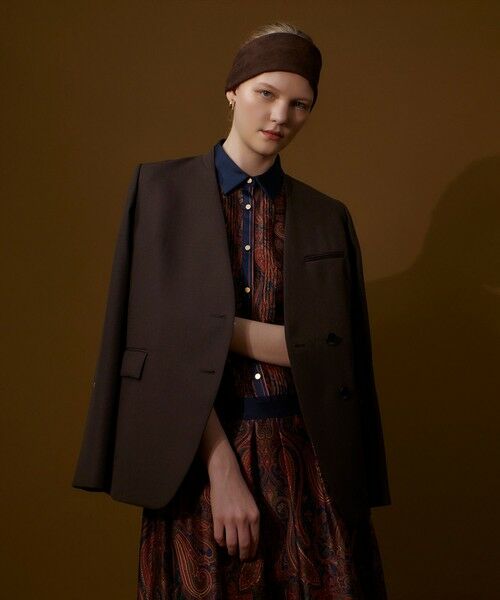 allureville / アルアバイル その他アウター | ウールサージノーカラージャケット | 詳細1