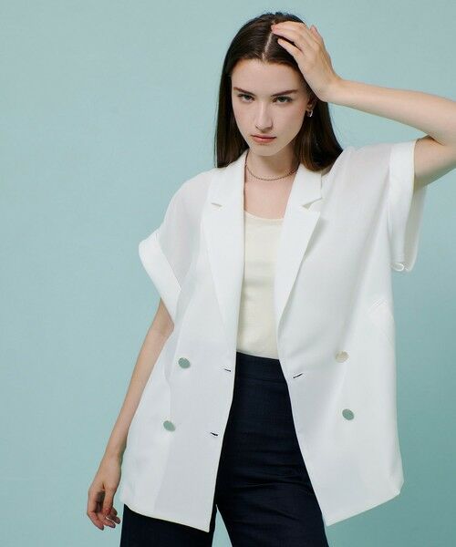 allureville / アルアバイル テーラードジャケット | スラブメッシュフレンチスリーブジャケット | 詳細2