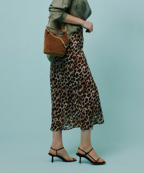 allureville / アルアバイル ミニ・ひざ丈スカート | レオパードプリントナロースカート | 詳細3