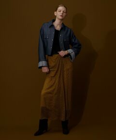 allureville / アルアバイル ミニ・ひざ丈スカート | ルミナスプリントドレープスカート