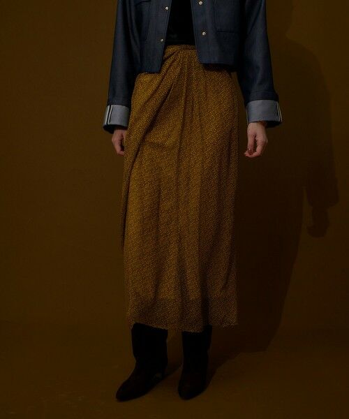 allureville / アルアバイル ミニ・ひざ丈スカート | ルミナスプリントドレープスカート | 詳細3