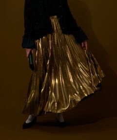 allureville / アルアバイル ロング・マキシ丈スカート | メタリック切替プリーツスカート