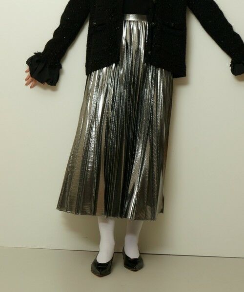 allureville / アルアバイル ロング・マキシ丈スカート | メタリック切替プリーツスカート | 詳細9