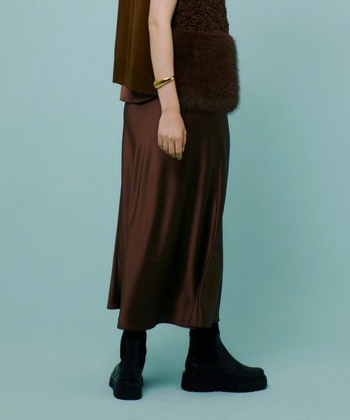 allureville / アルアバイル ロング・マキシ丈スカート | サテンバイヤスナロースカート | 詳細10