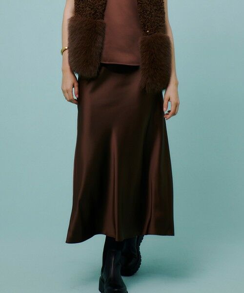 allureville / アルアバイル ロング・マキシ丈スカート | サテンバイヤスナロースカート | 詳細9