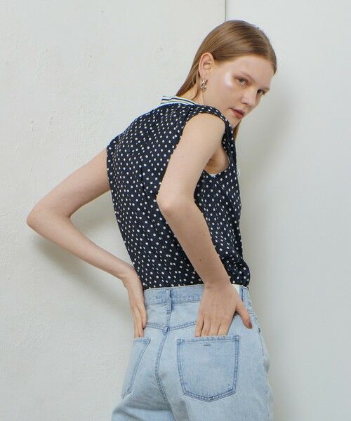 allureville / アルアバイル シャツ・ブラウス | パネルドットプリントボウタイブラウス | 詳細3