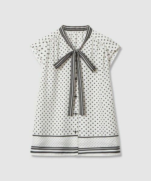 allureville / アルアバイル シャツ・ブラウス | パネルドットプリントボウタイブラウス | 詳細22