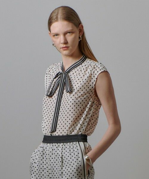 allureville / アルアバイル シャツ・ブラウス | パネルドットプリントボウタイブラウス | 詳細15