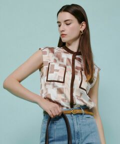 allureville / アルアバイル シャツ・ブラウス | LISAジオメトリックプリントノースリブラウス