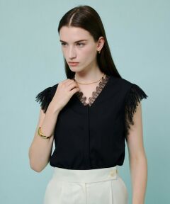 allureville / アルアバイル シャツ・ブラウス | レースカラーブラウス