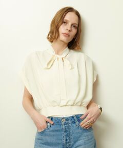 allureville / アルアバイル シャツ・ブラウス | ボウタイタックフレンチスリーブブラウス