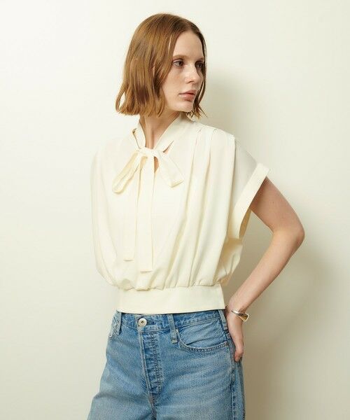 allureville / アルアバイル シャツ・ブラウス | ボウタイタックフレンチスリーブブラウス | 詳細1