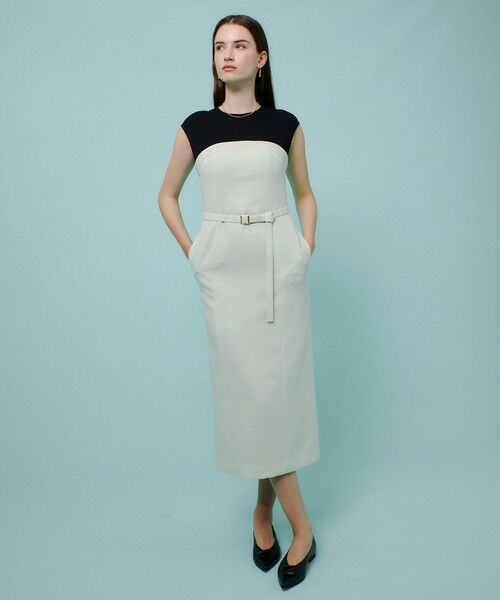 allureville / アルアバイル ミニ丈・ひざ丈ワンピース | コンパクトツイルカットコンビワンピース | 詳細1