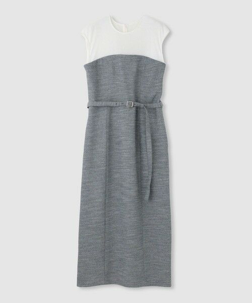 allureville / アルアバイル ミニ丈・ひざ丈ワンピース | コンパクトツイルカットコンビワンピース(グレー (92))